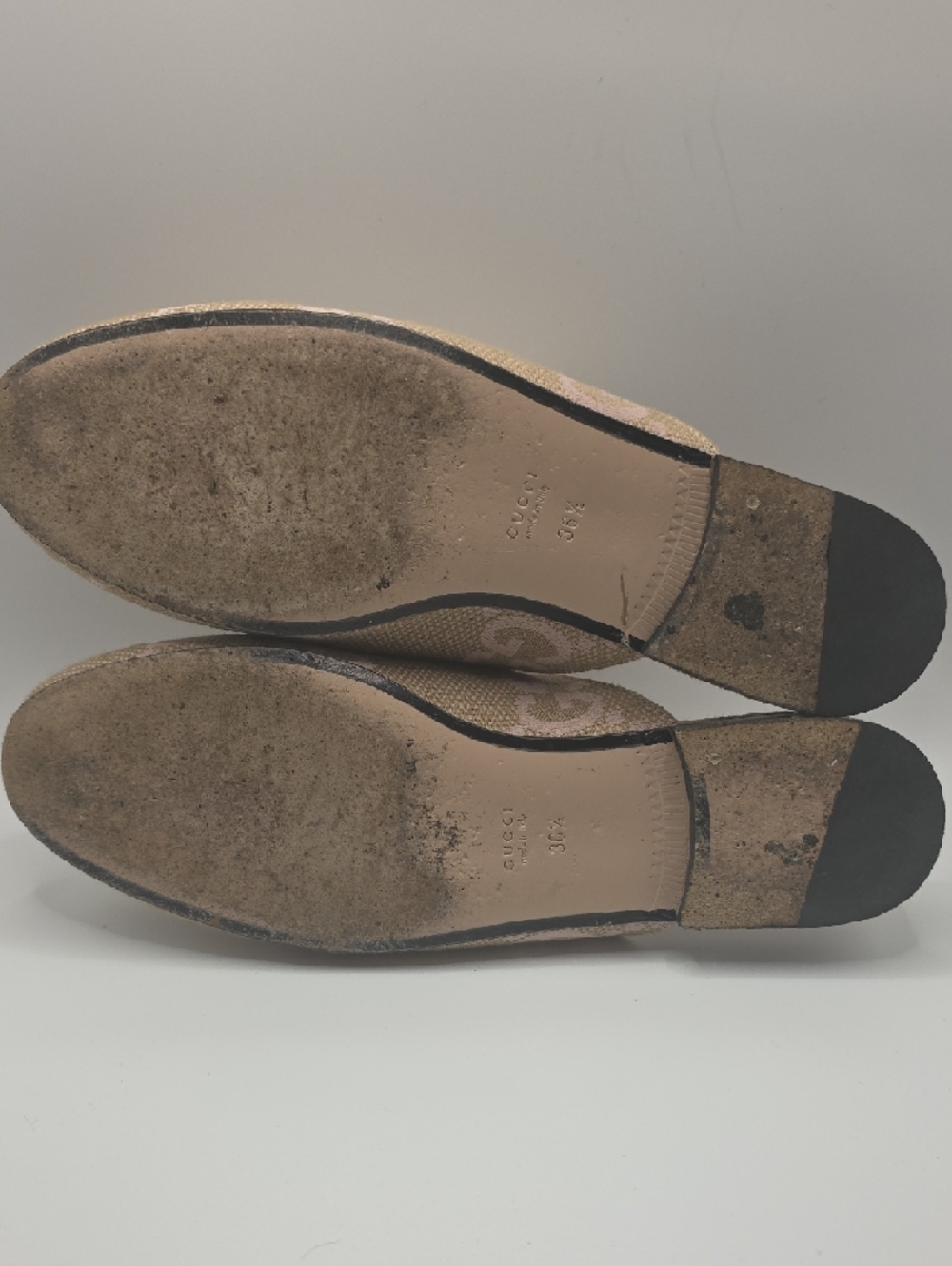 Gucci Beige and Pink GG Canvas Horsebit Backless Mules - Picture 10 of 10